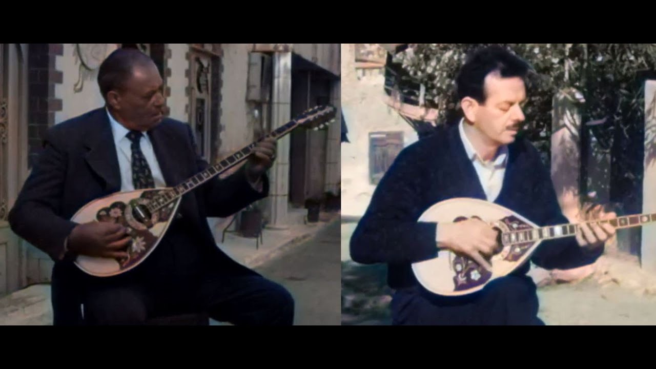 Markos Vamvakaris and Vasilis Tsitsanis Live Documentary 1963 (A.I. Colorized Video)