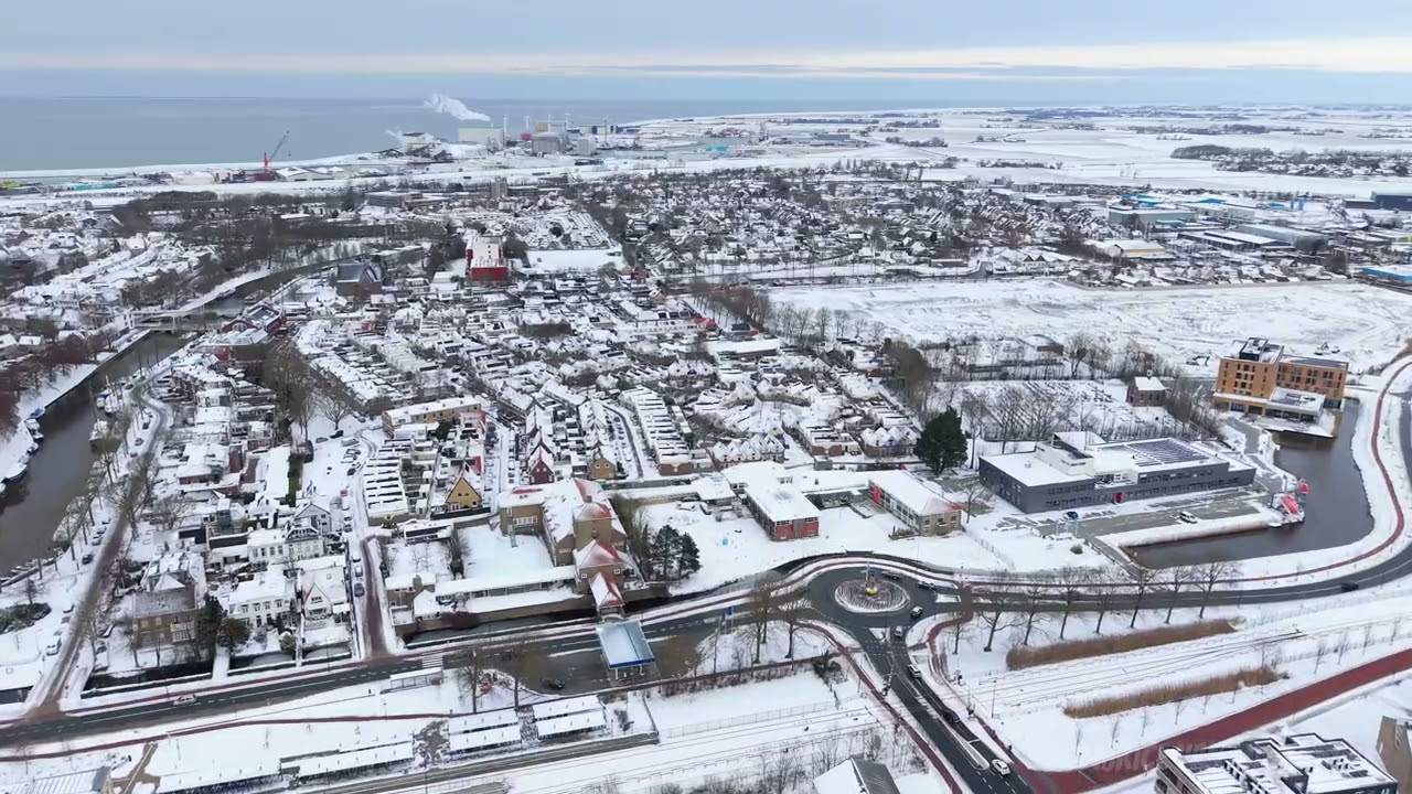 Dronevideo: Winters Harlingen op 10 januari 2026