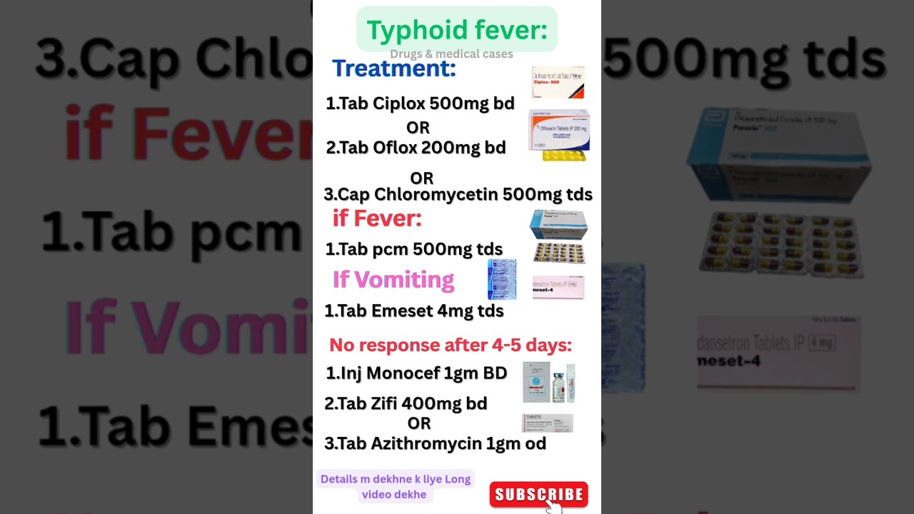 Typhoid fever -Treatment.       #tranding #medicine #drug #viralvideo #shortvideo #ytshorts #typhoid