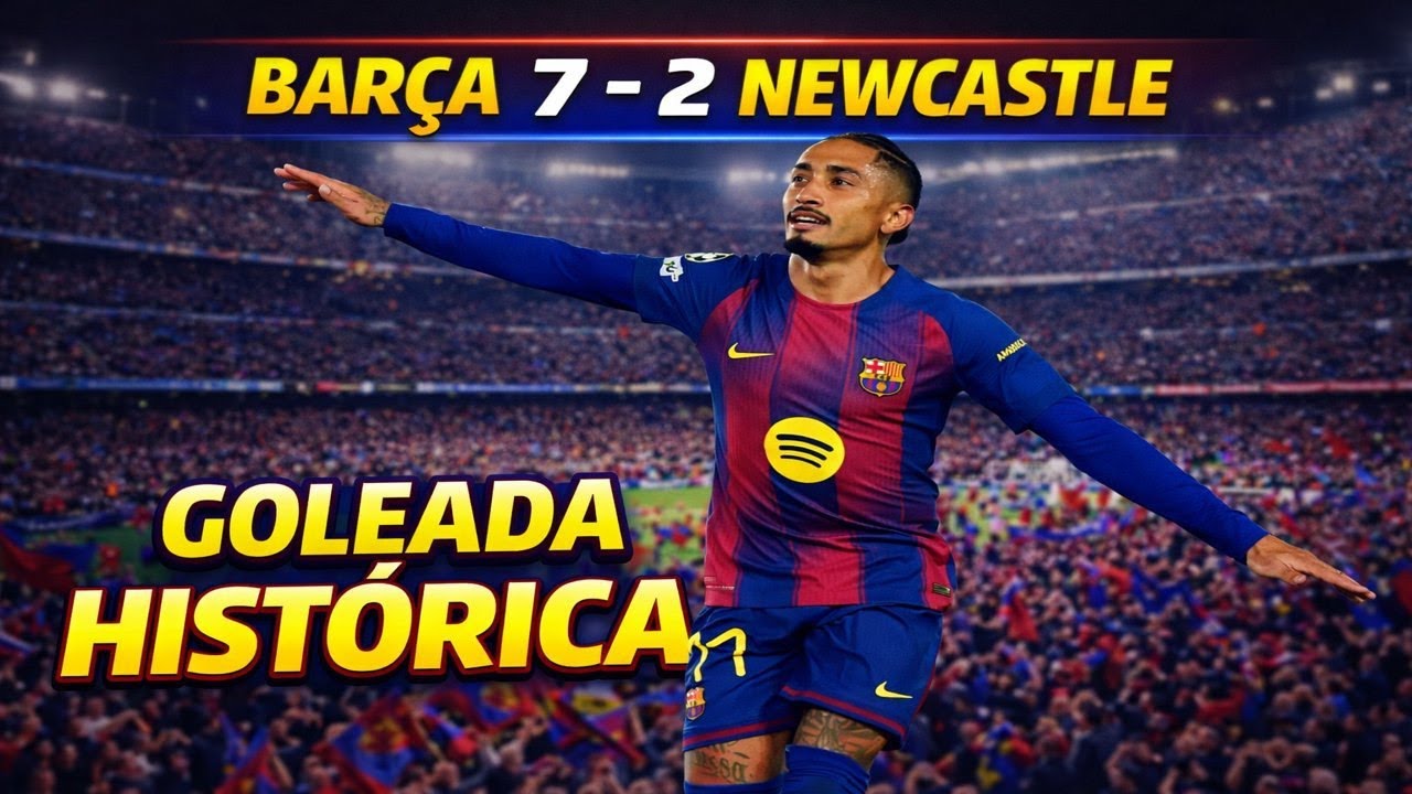 GOLEADA DE CHAMPIONS BARÇA 7 NEWCASTLE 2 💙Última hora FC BARCELONA❤️                           📱