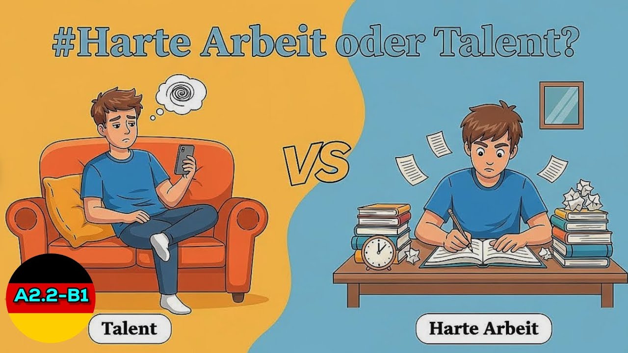 Harte Arbeit oder Talent,  Learn German with story A2 #deutschlernen #learngerman 