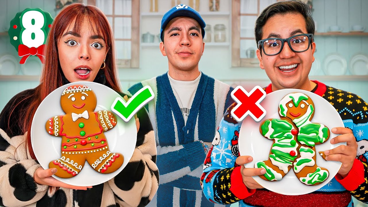 COMPETENCIA DE GALLETAS DE NAVIDAD EN PAREJAS - VLOGMAS 8