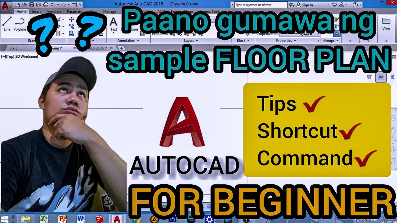 PAANO GUMAWA NG FLOOR PLAN sa AUTOCAD ... TIPS✔SHORTCUT✔COMMAND✔!!