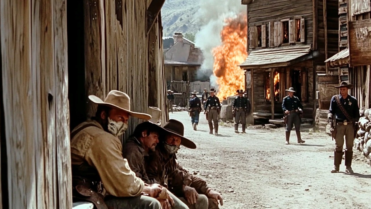 Five outlaws hide after a daring bank robbery | Old Western Movie
