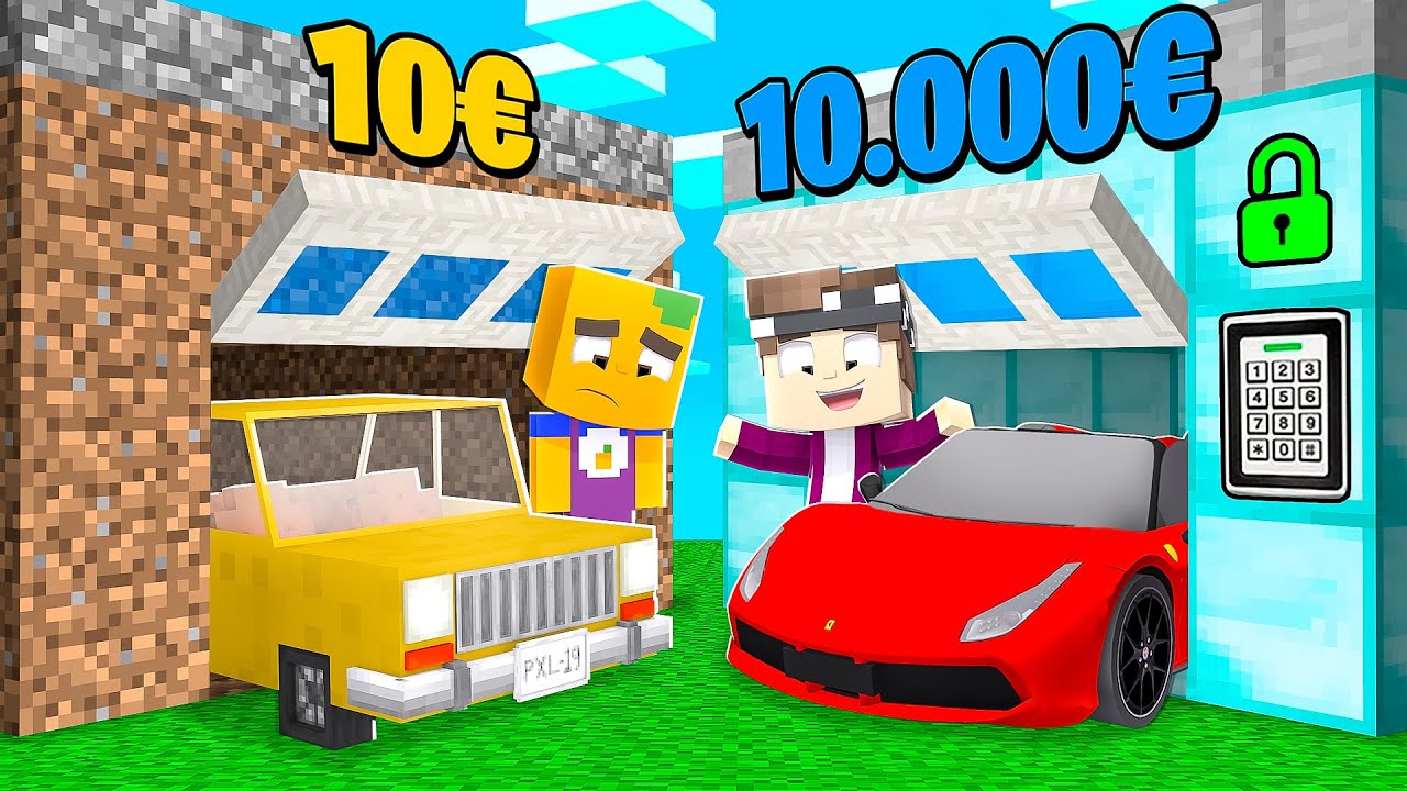 1€ ARME Garage vs. 10.000€ REICHE Garage in Minecraft!