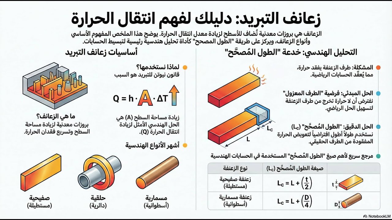 مبادئ تحليل وتصميم الزعانف لتحسين انتقال الحرارة