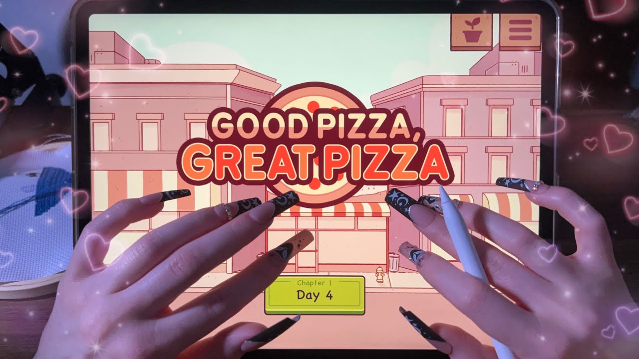 ASMR Let’s Play Pizza Maker! 🍕 Close Up Whispers and Mouth Sounds, Long Nail Tapping on iPad