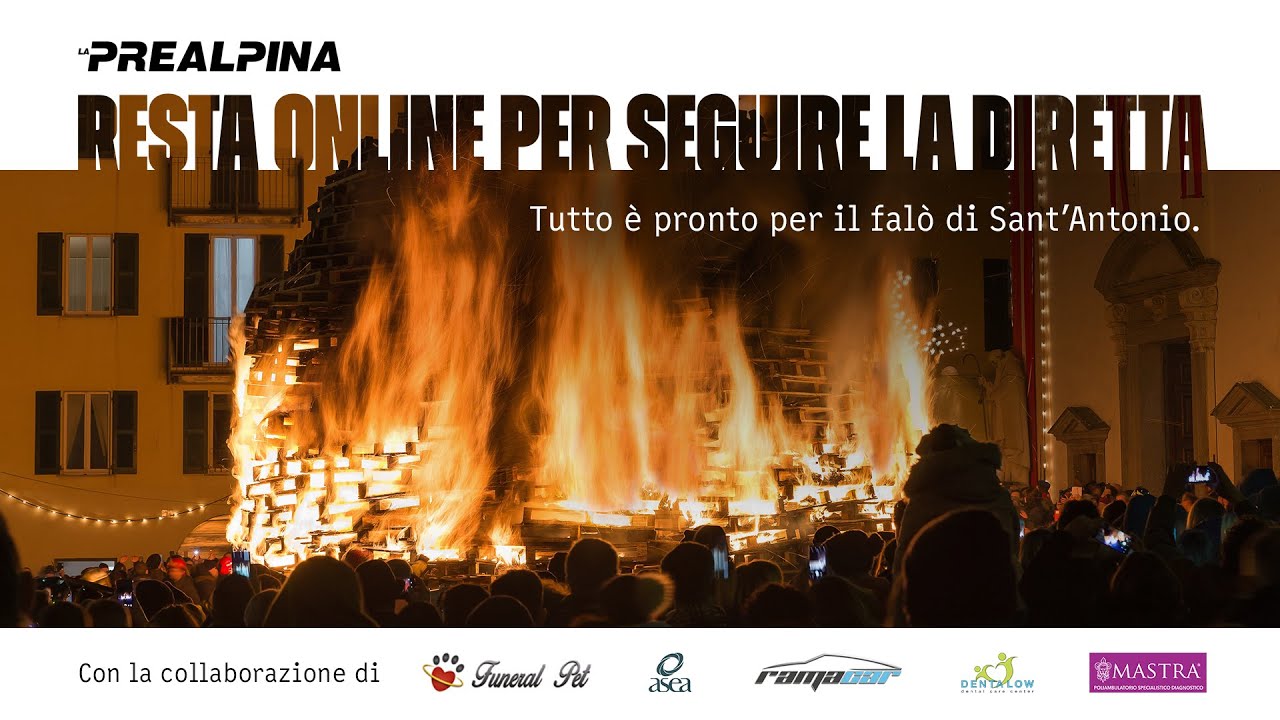 Il falò di Sant'Antonio 2025 a Varese in diretta