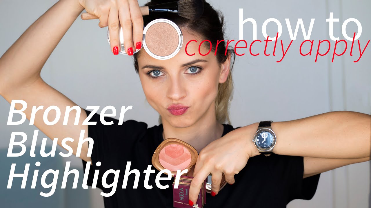 How To Correctly Apply Bronzer, Blush and Highlighter | MILA