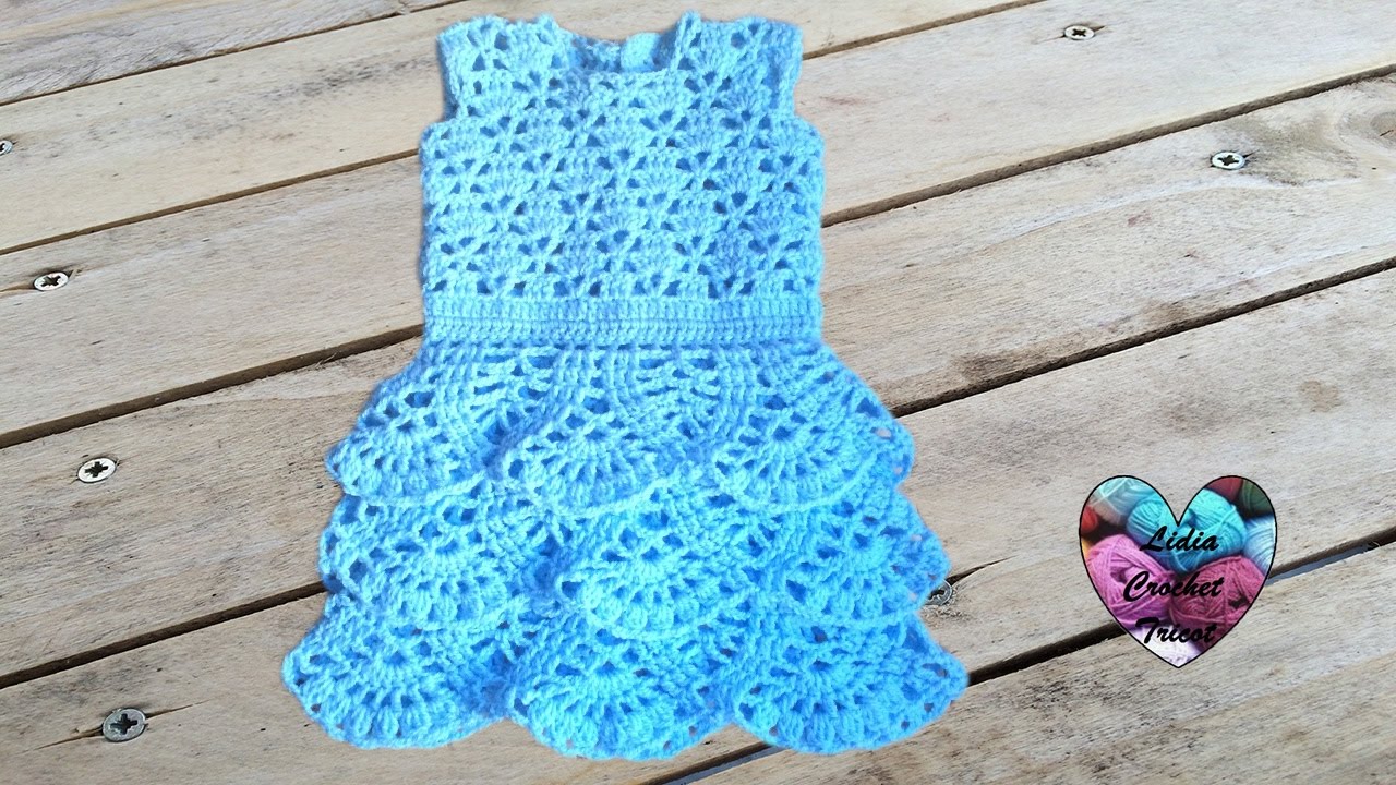 Robe à volant bébé crochet toutes tailles 1/2 / Vestido bebe crochet