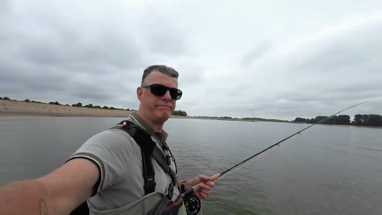 topdag vliegvissen in een grote rivier, juli 2025