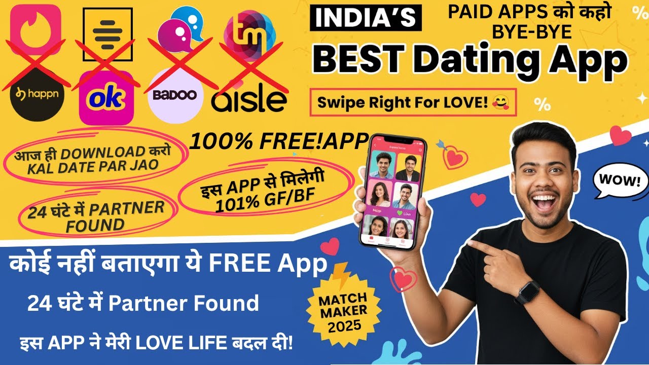 ❤️ Best Free Dating App in India Must Try in 2025 | Jaldi GF/BF Pao!
