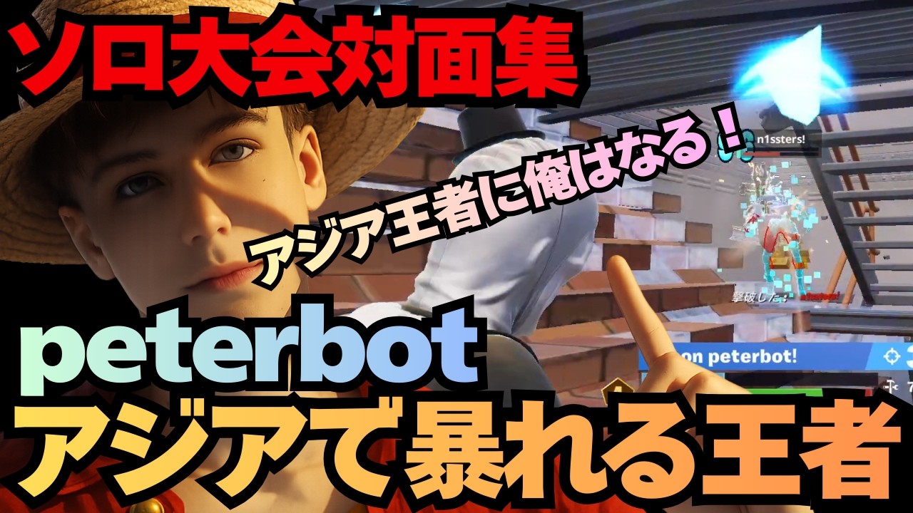 peterbotが密かにアジアソロ大会出場！pingハンデもクリップ炸裂！【フォートナイト】