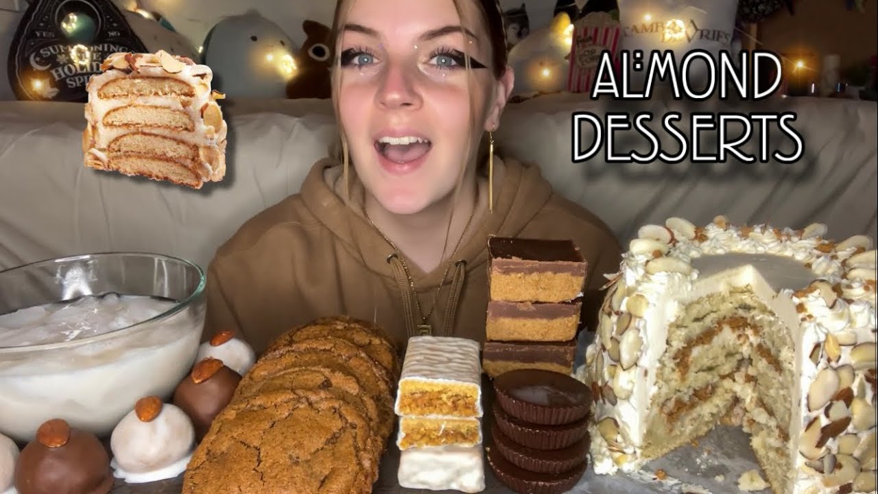 ALMOND DESSERT MUKBANG! (Vegan) (No Talking)