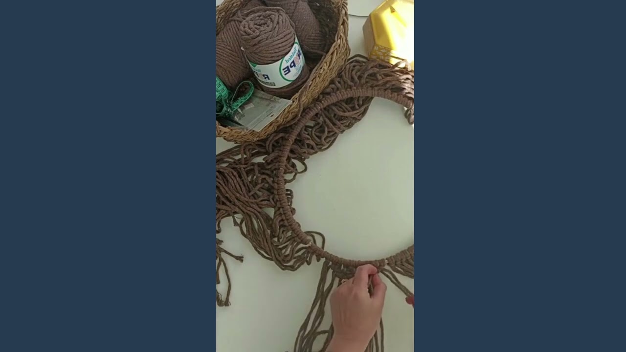 makrome ayna yapımı-macrame mirror making