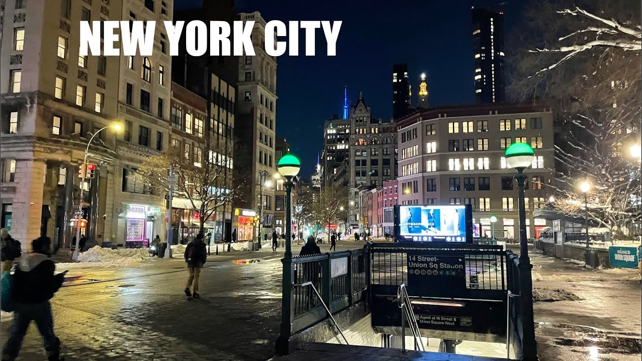Night Walk Through Union Square: No Talking, Just NYC Ambience - #walkingtour #asmrwalk #travel