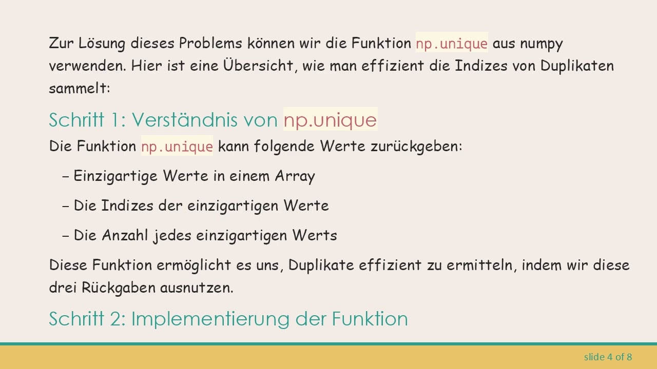 Wie man Duplikate Subarrays in einem mehrdimensionalen Numpy-Array findet