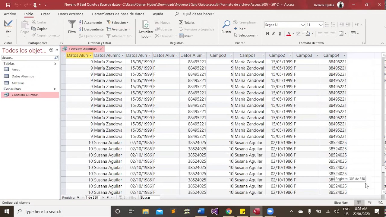 Clase Virtual Consultas en Access 2019  22-04-2020