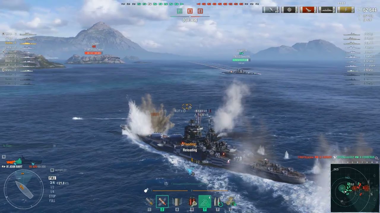 World of warships random battle gameplay with JEAN BART