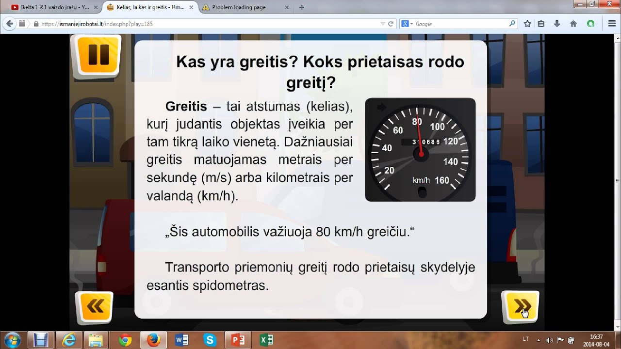 Kelio, laiko, greičio skaičiavimas