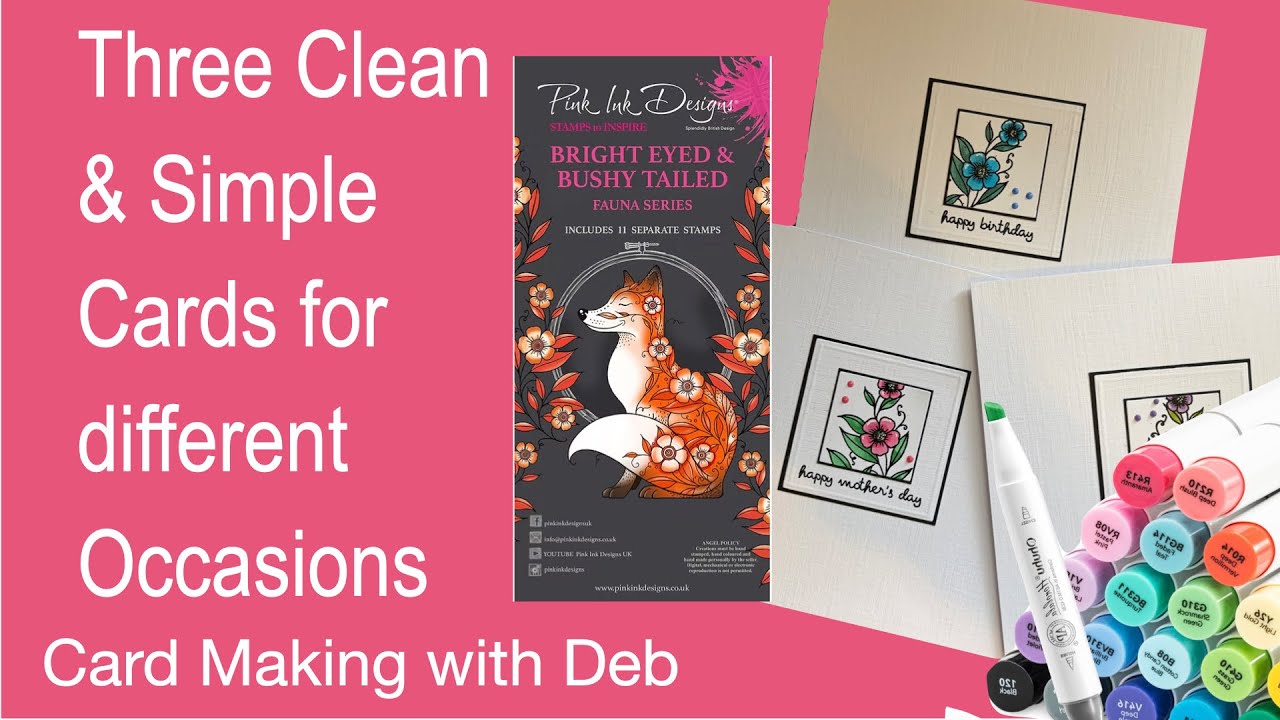 Three Clean & Simple Cards using Pink Ink Designs Worker Stamps