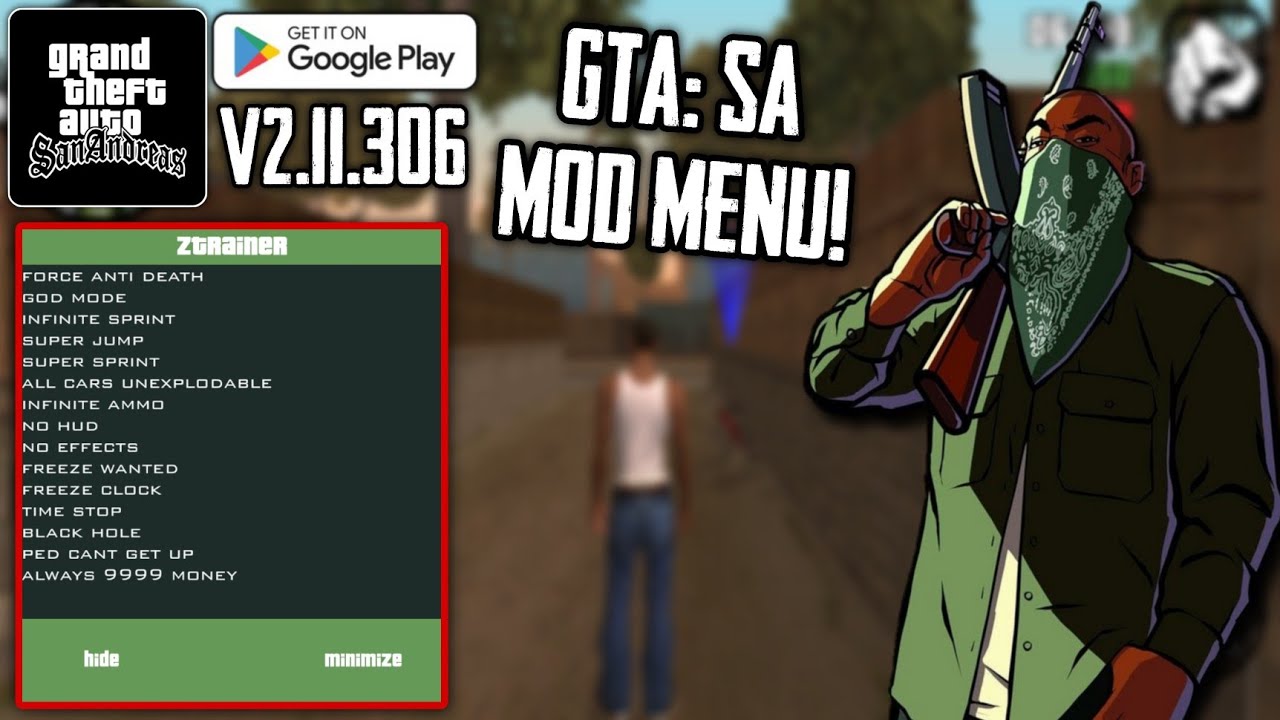 GTA San Andreas Mobile | MOD MENU 😈 God Mode, Time Stop, Black Hole & MORE 