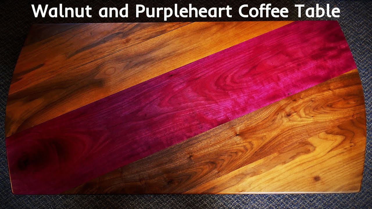 DIY - Mid Century Modern Purpleheart and Walnut Coffee Table Build ASMR