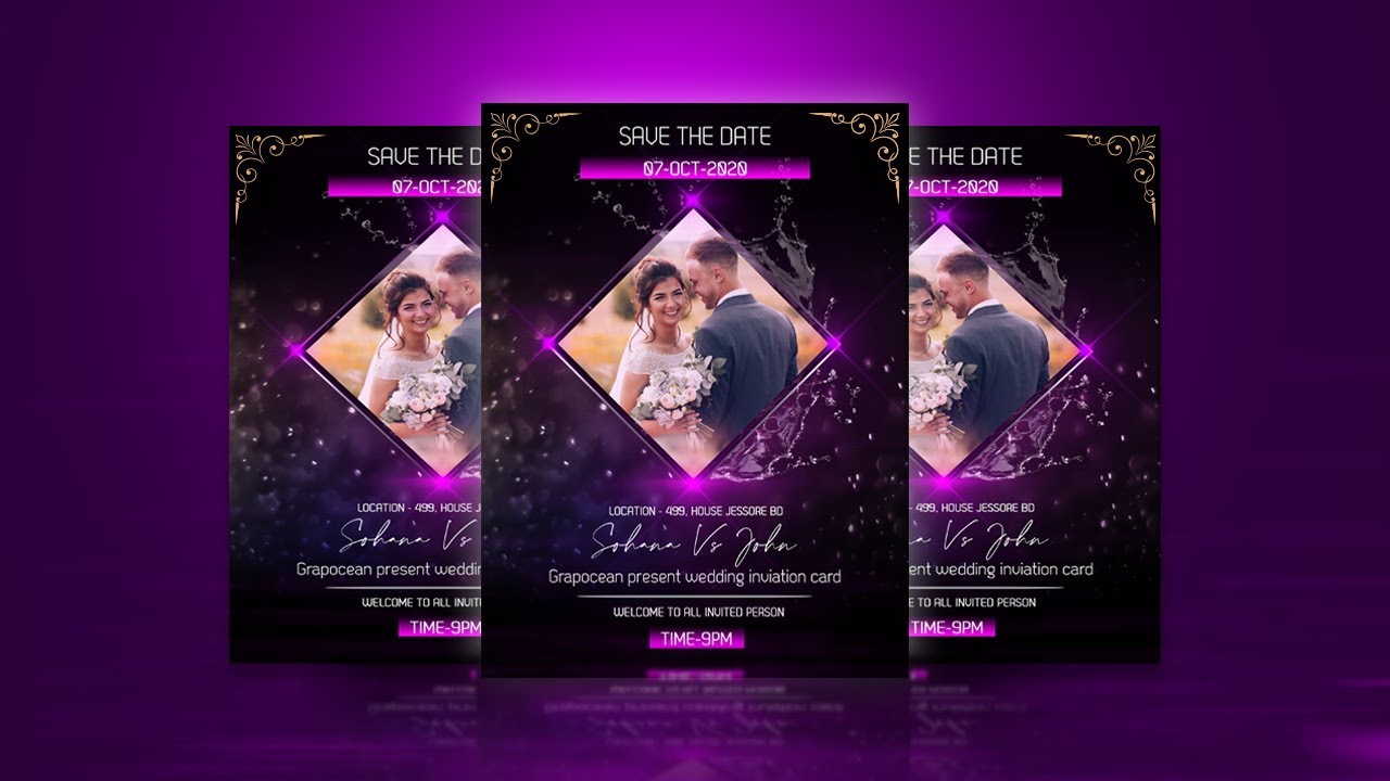 Professional Wedding Invitation Card Design - Photoshop Cc Tutorial