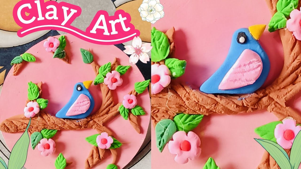 Easy 3D Clay Bird for School Project 🐦🥰 | Air Dry Clay Art Tutorial #craft #schoolproject #diy #yt