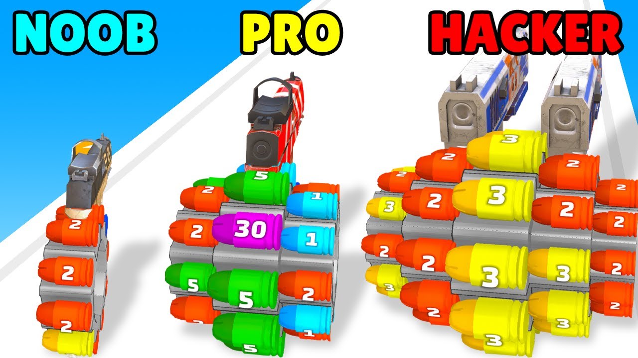 NOOB vs PRO vs HACKER in Wheel Gun 3D