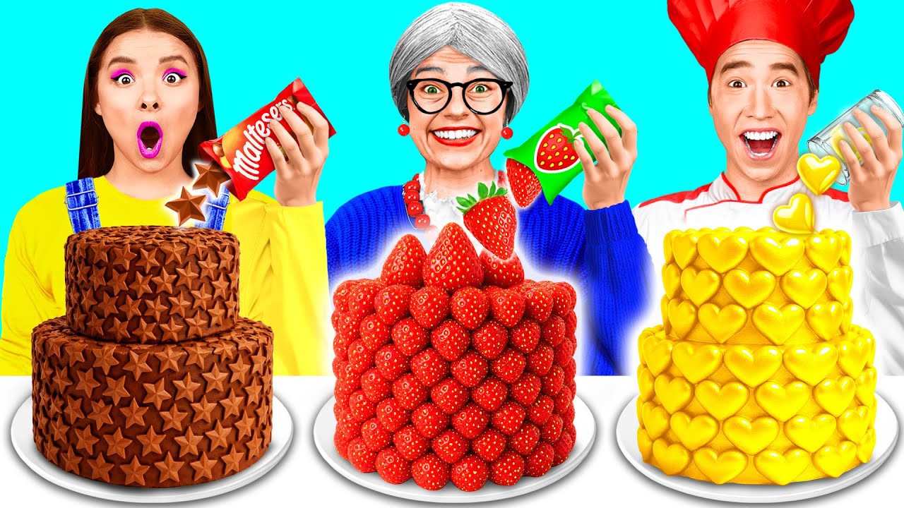 Я против Бабушки Кулинарный Челлендж Укрась Торт | Сумасшедший Челлендж