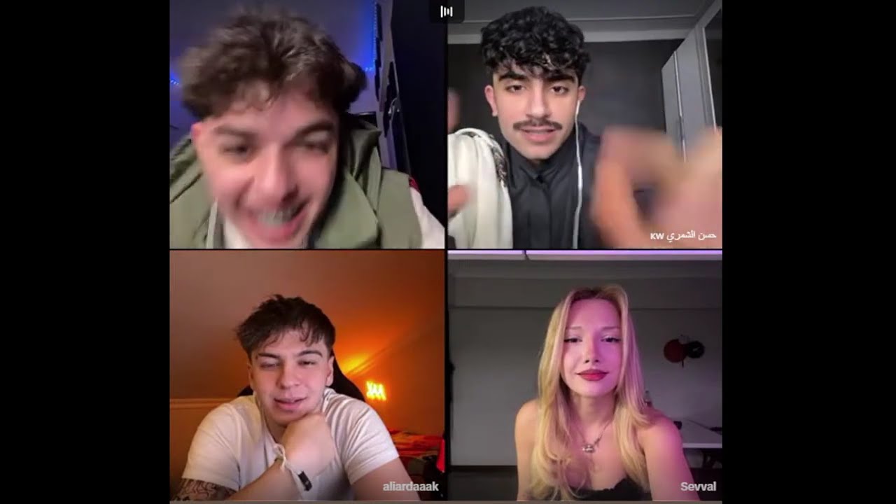 احمد وليد رباعي مع حسن الشمري وعلي وهيام كلو ضحك ومع احكام سلخ