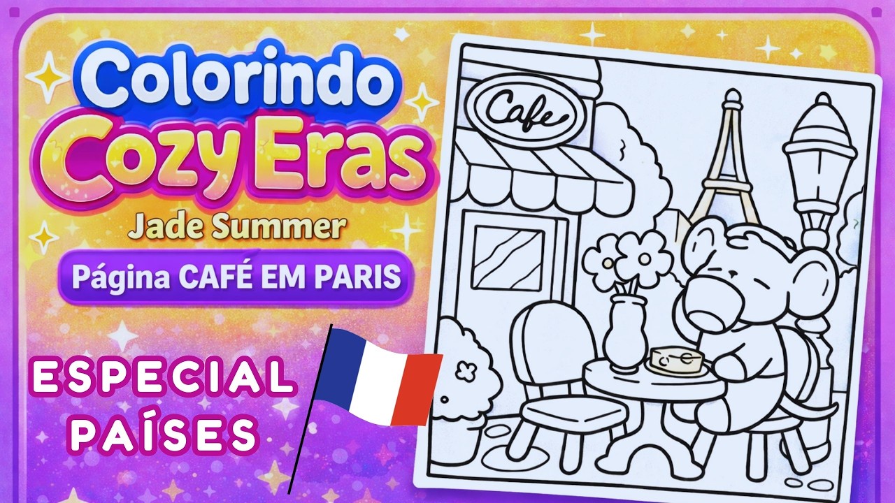 Colorindo Cozy Eras ☕ Café em Paris 🇫🇷 | Livro de Colorir Jade Summer#coloring  #cozycoloring