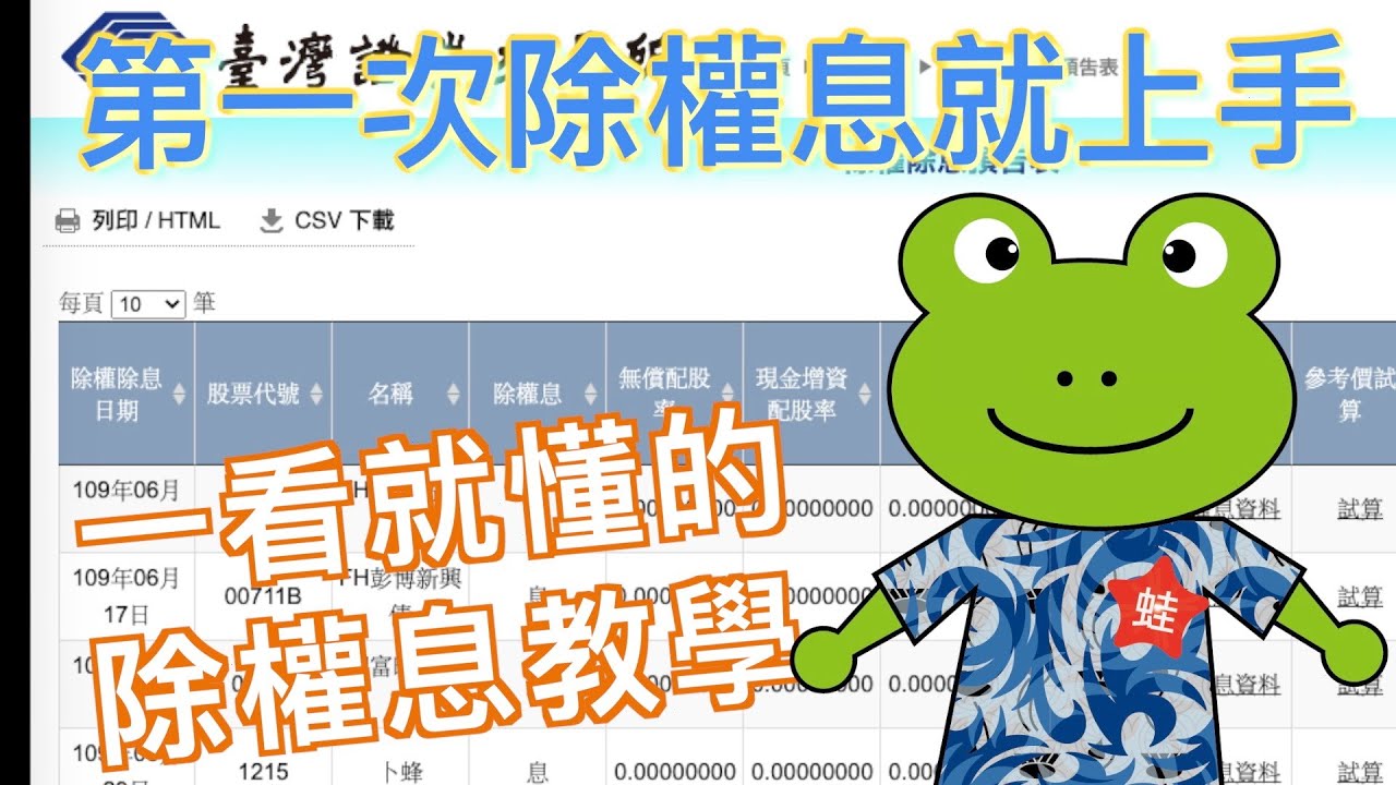 第一次除權息就上手 | 領股息股利之前必須要知道的事情 | 小蛙的新手投資教學 Ep4 | 記下來