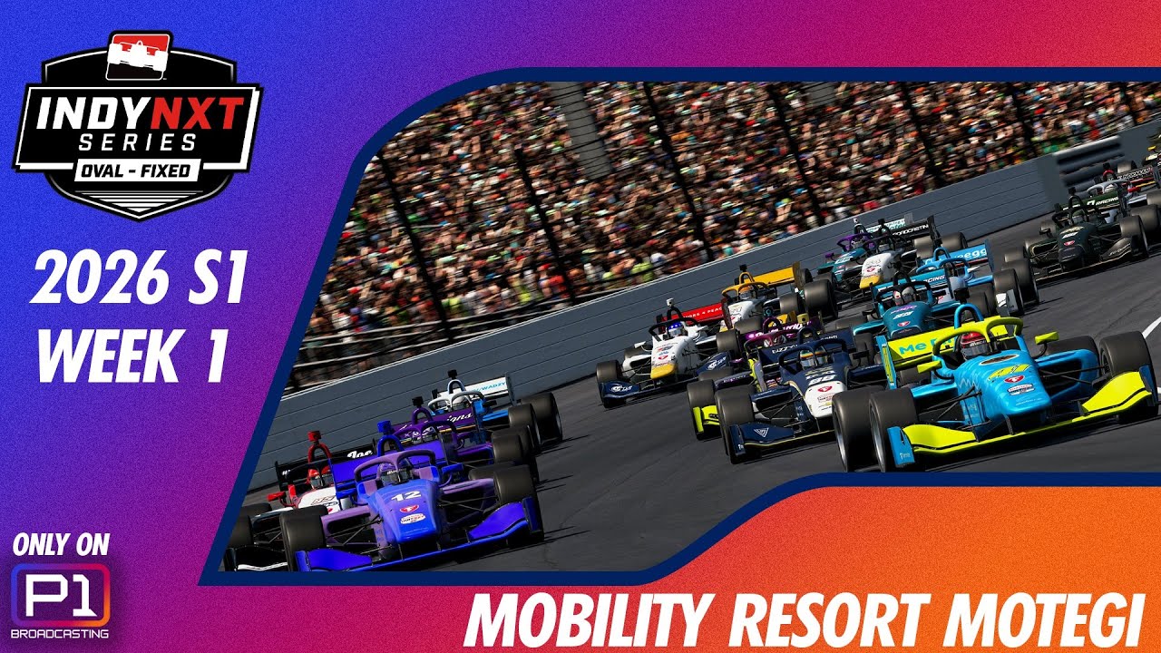 Indy NXT Oval Series Tues Night Top Split | MOTEGI | 2026S1 W1 | iRacing Broadcast