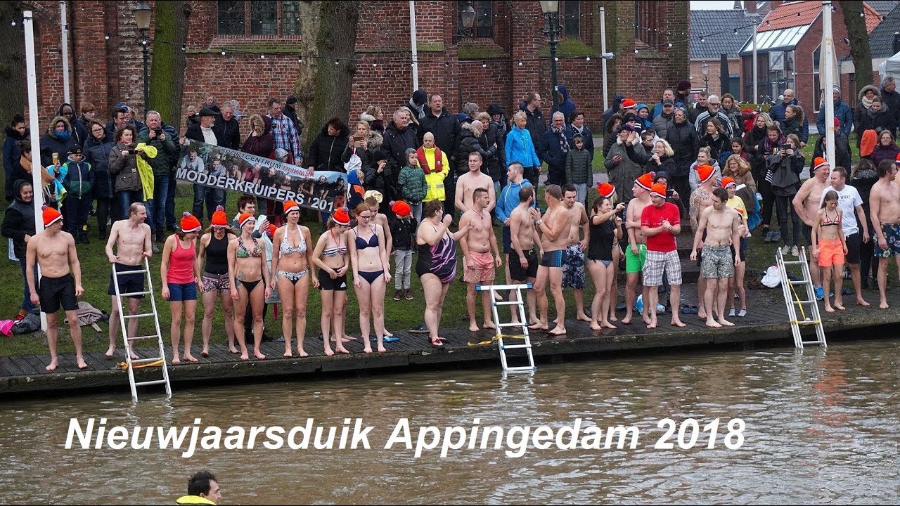 Nieuwjaarsduik in Appingedam 2018 weer nog groter succes.