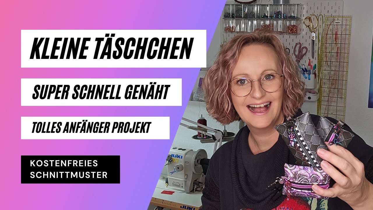 Kleine Täschchen in 10 Minuten nähen / Mini Anhänger Täschchen /kostenfreier Schnitt