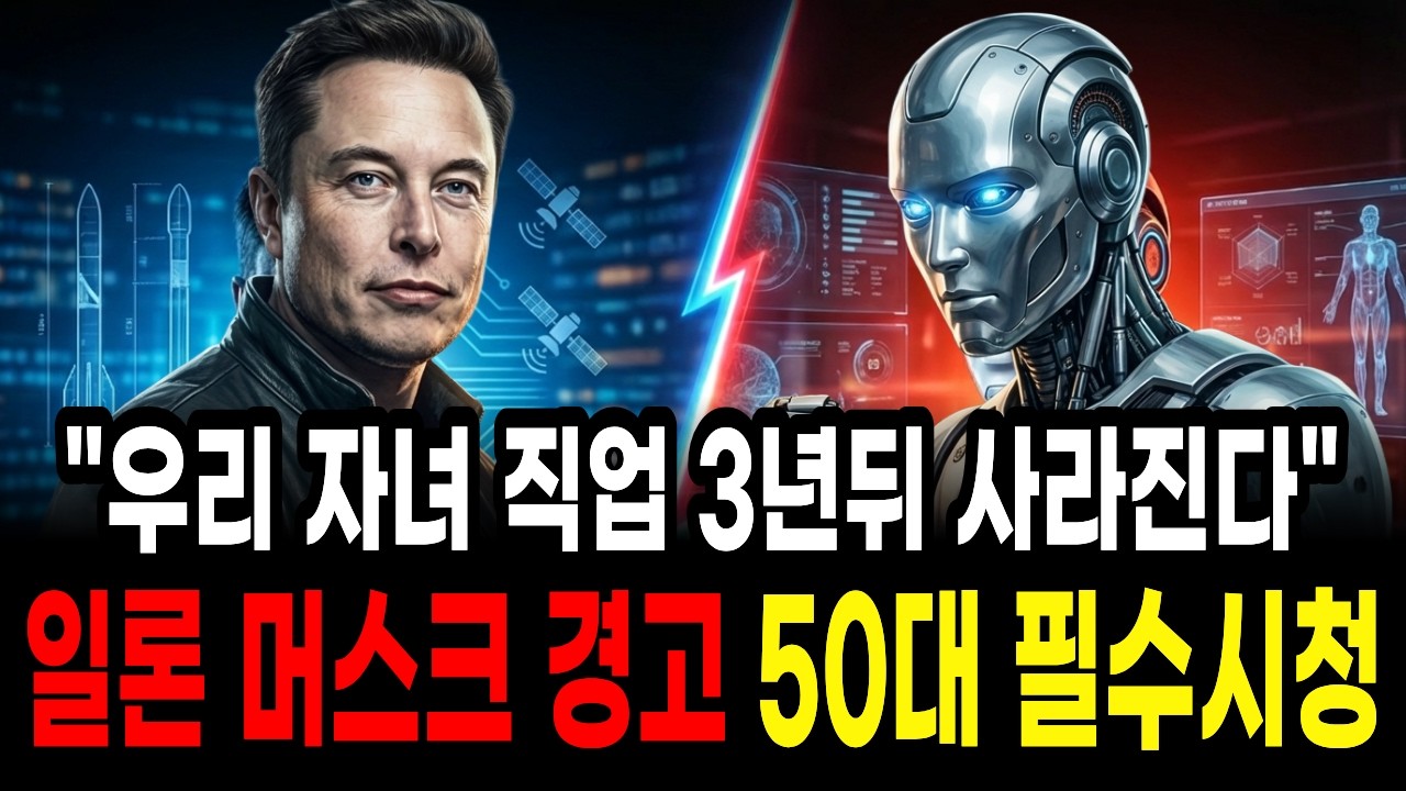 우리 자녀 직업 괜찮을까? 🚨 일론 머스크 인터뷰 요약 | 사라질 직업 TOP5 | 50대 필수