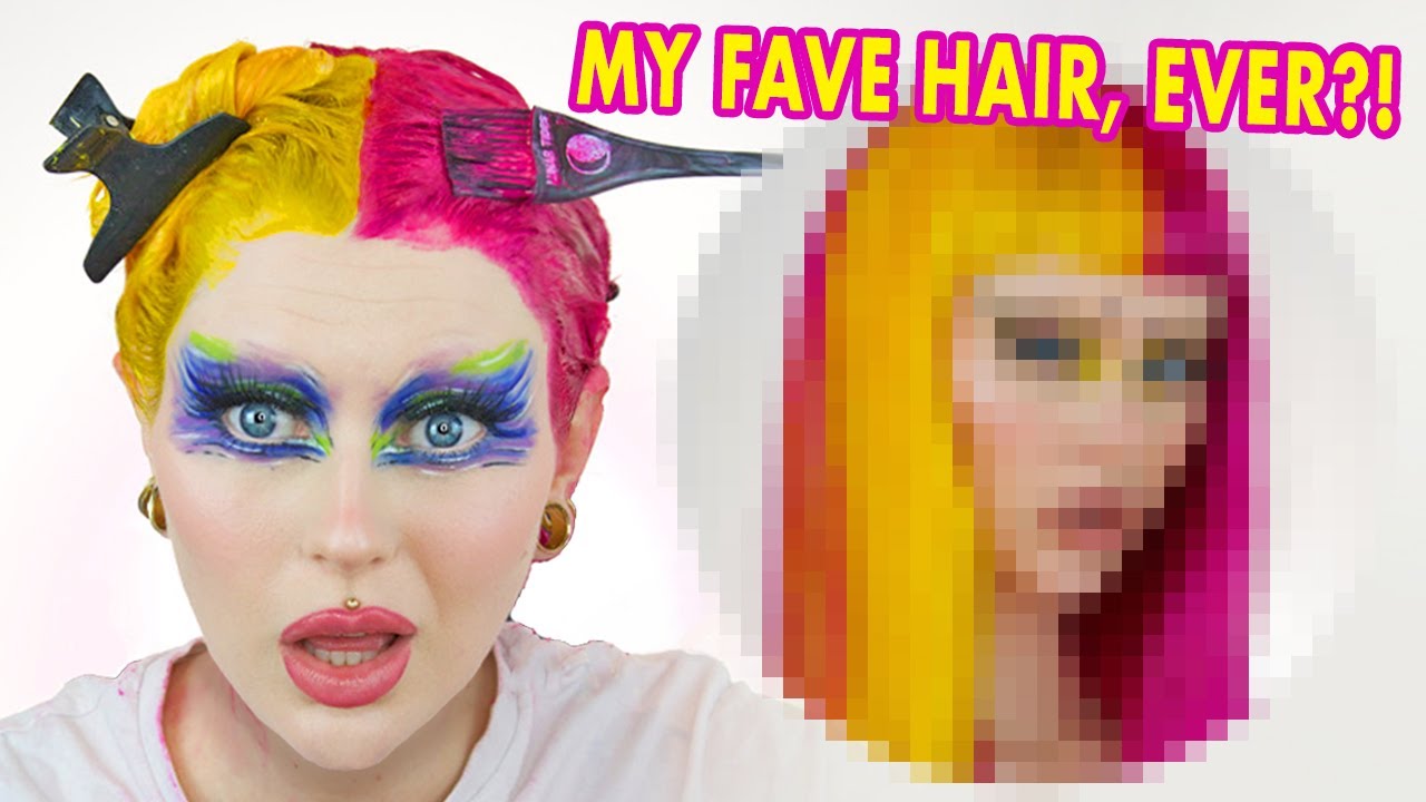 I've never looked better?!? 🤯 Dyeing my hair Pink & Yellow
