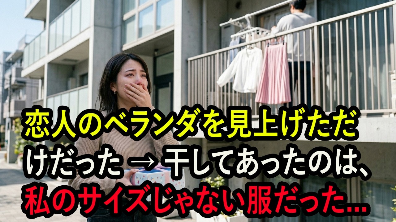 恋人のベランダを見上げただけだった → 干してあったのは、私のサイズじゃない服だった