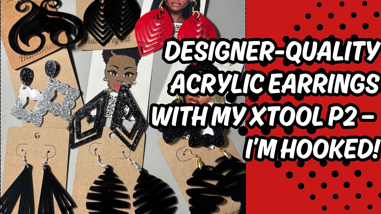 Designer Quality Laser Cut Acrylic Earrings #acrylicearrings #xtoolps2