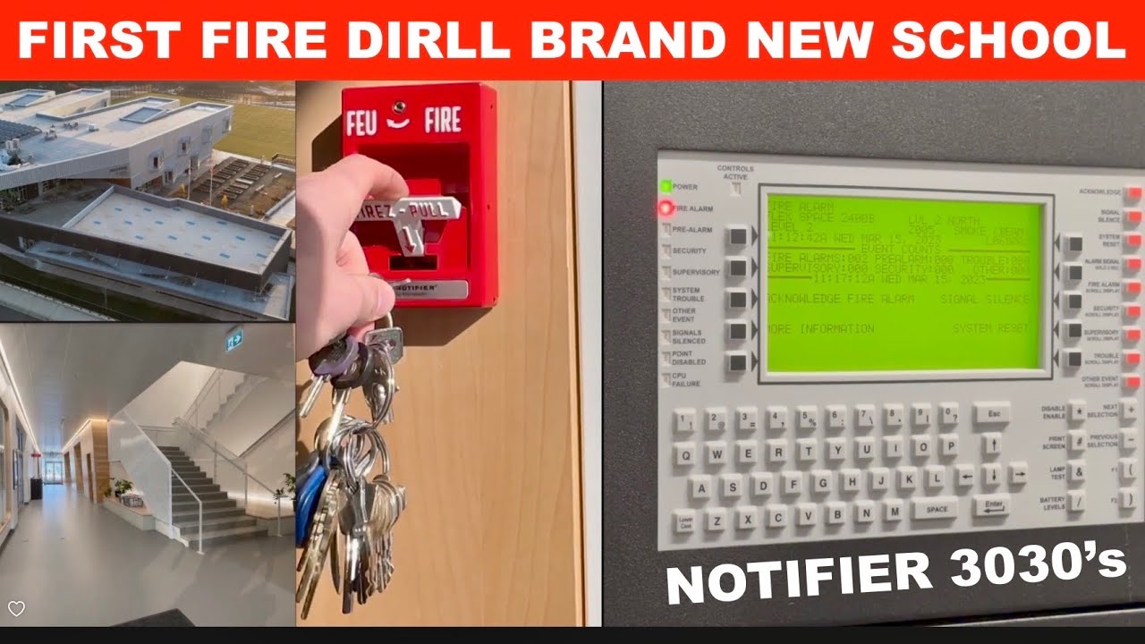 First fire drill ever at brand new elementary school notifier FA systems