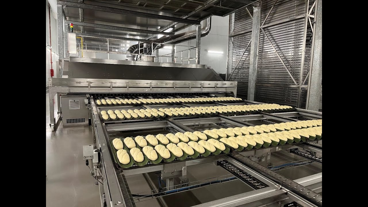 Fully automated baguette production line.