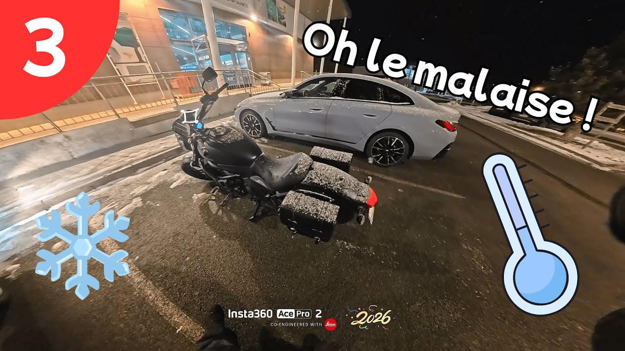 Je ramène ma nouvelle moto ! (sous la neige...)