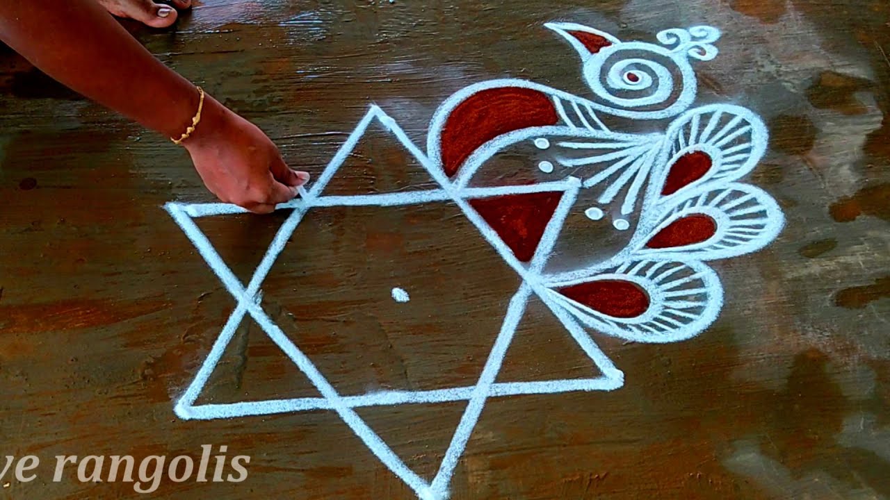 Aadi kiruthigai special kolam🌹Star kolam🌹muggulu designs with dots🌹chinna muggulu🌹Creative rangolis