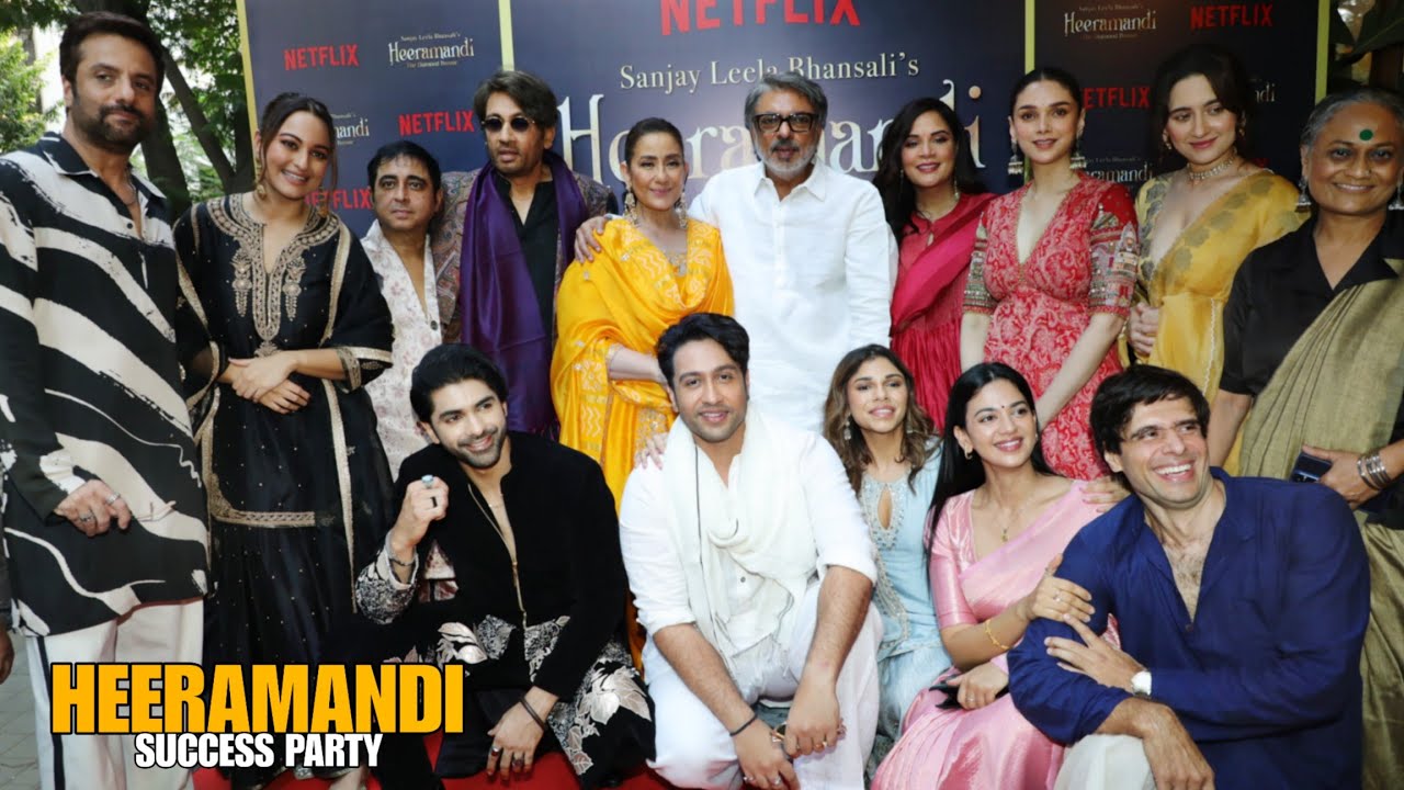 Heeramandi SUCCESS PARTY | Manisha Koirala,Sonakshi,Aditi,Richa,Sharmin, Sanjeeda,Taha,Fardeen