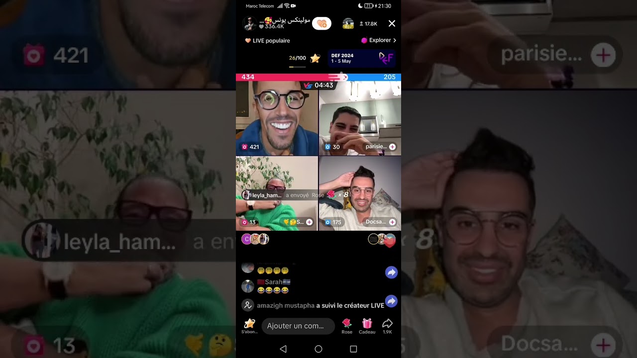 Moulinex Docsamad Sam parisien yaya tiktok live 😄 😂