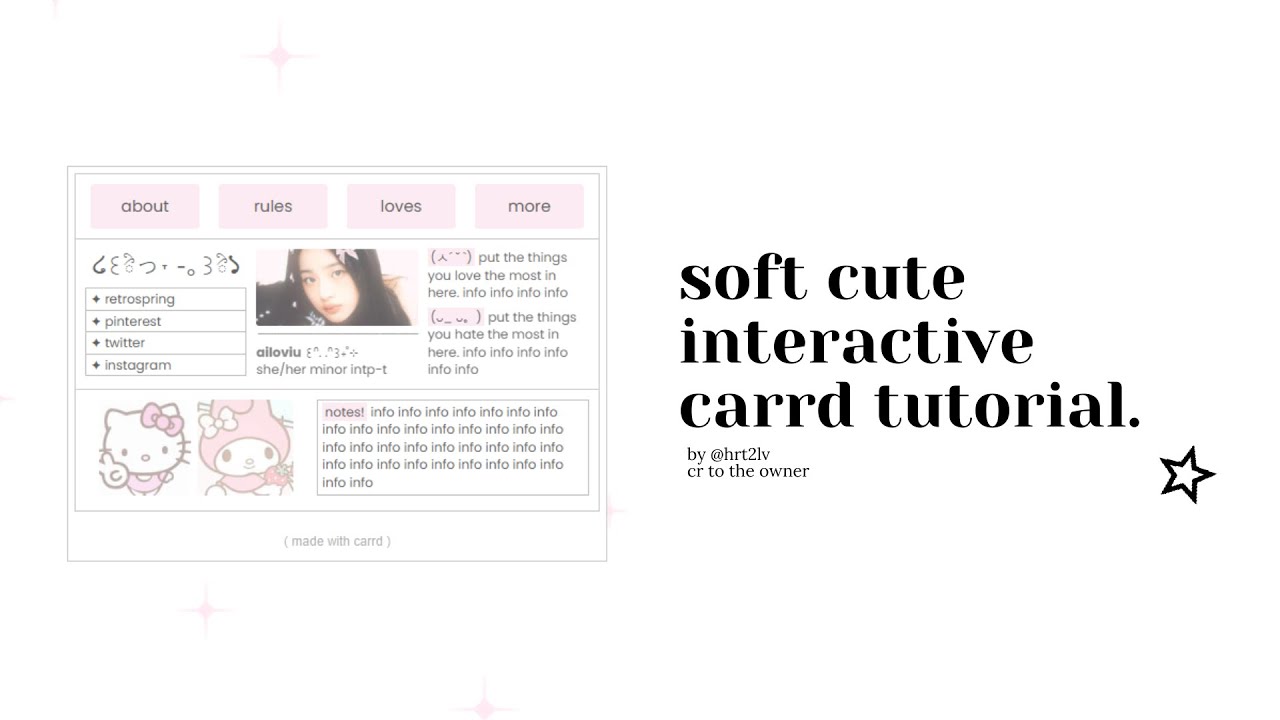 soft, cute interactive carrd tutorial!　✦　cr; to the owner