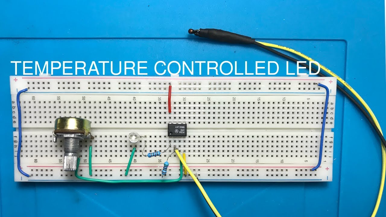 Temperature controlled Led with Op-Amp | Breadboard |