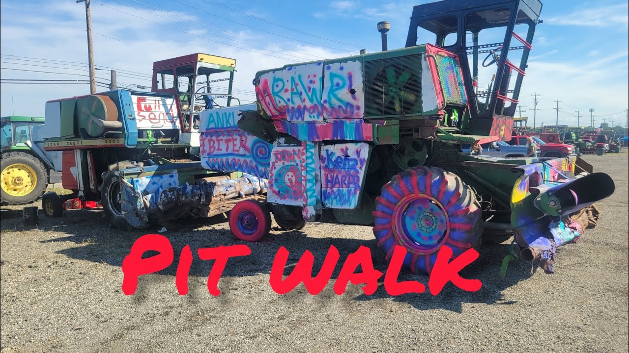 Combine demolition derby pit walk at monroe County fair 
